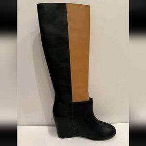 MM6 Maison Martin Margiela 2 Tone Hidden Wedge Knee Boots US 8